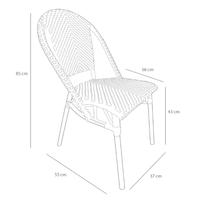 Chaise de jardin en métal et plastique de style parisien de haute qualité prête à l'exportation depuis l'Espagne pour l'extérieur ou le restaurant