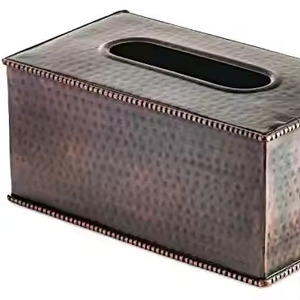 <b>Hammered</b> Rectangular Tissue Box Metal Tissue <b>Holder</b> - Product Image 5