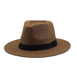 UNISEX <b>STRAW</b> <b>FEDORA</b> PANAMA HAT HANDWOVEN BREATHABLE SUN PROTECTION PERFECT FOR CASUAL WEAR AND BEACH TRIPS - Product Image 3