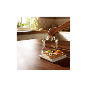 ฝาครอบกระจกใสโดม Cloche ระเบิดด้วยมือตกแต่งขนาดที่กําหนดเองพร้อมฐานไม้ - Product Image 4
