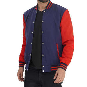 Veste de baseball personnalisée pour homme, à manches longues, style universitaire, avec col montant, personnalisable - Product Image 1