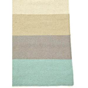 Tapis en jute Indusbar à rayures abstraites, 4 m de large, style kilim, en laine, 10 mm, gris et noir, tissage plat pour usage domestique - Modèle DW-148 - Product Image 4
