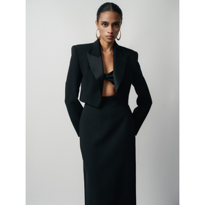 Veste de haute qualité pour femmes poche avant Wenny veste courte tissu de haute qualité femmes vêtements 2 pièces ensemble blanc - Product Image 1