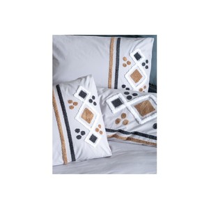 Juego de Funda Nórdica Doble Bordada de Algodón 100% Stesso Gris King Size con Patrón Geométrico Cálido de Invierno para Cama de Hogar - Product Image 2
