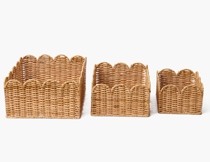 Panier de rangement mural moderne et écologique en fibre végétale avec crochets, multi-usages, pour la cuisine, support à épices - Product Image 5