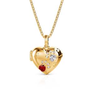 Collier personnalisé en acier inoxydable Jeulia avec pendentif cœur photo et empreinte de patte, pierre de naissance - Product Image 2