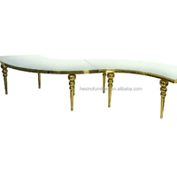 Table de mariage en serpentine verre de luxe en acier inoxydable pour banquet et salle à manger