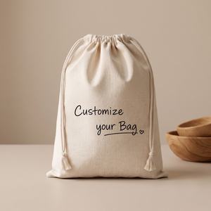 Bolsa de Regalo de Algodón Orgánico de 6x10 Pulgadas con Cordón, 150 GSM, Impresión de Logotipo Personalizado - Product Image 5