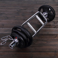 Haute quantité santé Fitness musculation haltère solide Chrome triceps barre exercice Curl barre de poids