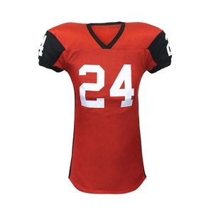 Uniformes de fútbol americano con logotipo personalizado para hombre, ropa de equipo más vendida, conjunto de Jersey y pantalones de manga corta de tela transpirable de secado rápido - Product Image 5