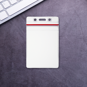 ซองใส่บัตรพีวีซีแบบซิปล็อคสีแดงหนา กันน้ำ ใส มองเห็นได้ชัด - Product Image 1