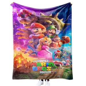 Mantas de Franela Térmica Suave con Estampado Personalizado SIN Pedido Mínimo, Diseño de Dibujos Animados de Super <span class=keywords><strong>Mario</strong></span> Bros, Mantas de Punto de Algodón para Decoración del Hogar - Product Image 6