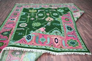 Haute qualité Oushak tapis noué à la main Rectangle tapis nouvelle-zélande laine coton abstrait grand espace sol décor pour salon - Product Image 2