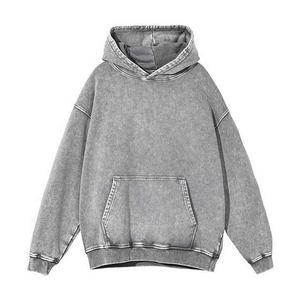 Sweat à capuche unisexe 100 % coton, délavé à l'acide, style streetwear moderne, décontracté, hiver, coupe oversize, confortable, usage quotidien, en molleton, écologique - Product Image 6