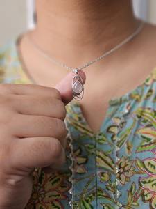 Suspension élégante en argent avec quartz rose Tenue quotidienne Pendentifs et breloques fins - Product Image 3