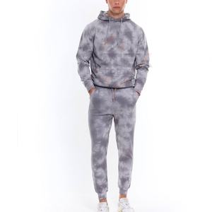 Ensemble de survêtement d'hiver unisexe délavé à l'acide, sweat à capuche et pantalon de jogging, logo personnalisé, polyester/coton écologique respirant - Product Image 1