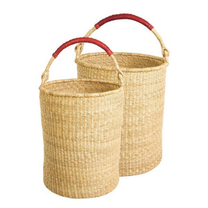 Handicraft Natural Eco-Friendly Seagrass Landry <b>Basket</b> With HandlesTo <b>Storage</b> Fruit Candies Home Decoration <b>Basket</b> Made in Vietn - Product Image 1