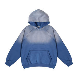 Personalizado de los hombres sudaderas con capucha desgastadas Heavyweight 400gsm Acid Wash Vintage Hoodies Sun Fade Hombres Sudadera con capucha - Product Image 1