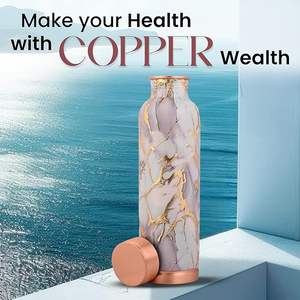 ขวดน้ำทองแดงแท้ทำมือ พิมพ์ลาย สำหรับการดื่มน้ำเพื่อสุขภาพและสุขภาพที่ดีทุกวัน เป็นมิตรกับสิ่งแวดล้อม ขวดน้ำบริสุทธิ์เพื่อความยั่งยืน - Product Image 3