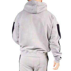 Sudadera con capucha gruesa y pesada en blanco, sudadera con hombros caídos para hombre, sudadera con logotipo personalizado de 400Gsm, sudaderas con capucha de gran tamaño de algodón pesado - Product Image 6