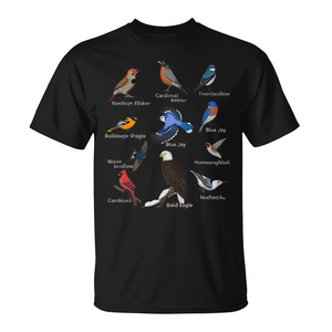 T-shirt Promozionale per Birdwatcher e Biologi: Cardinale, Albatro Blu e Gabbiano Blu - Product Image 2
