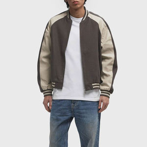 แจ็คเก็ตเบสบอลแบบวาร์ซิตี้ ปักลายคุณภาพสูง ขายส่ง สำหรับผู้ชาย สไตล์สตรีทแวร์ แขนเสื้อแบบนักศึกษา สามารถสั่งทำได้ - Product Image 3