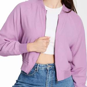 Chaqueta Bomber Personalizada para Mujer 2025, el Mejor Diseño, 100% Calidad, Transpirable, Tejida a Crochet, Estilo Urbano, Cuello Alto, Otoño - Product Image 5