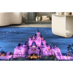 Alfombra Estampada del Castillo de Cenicienta: Decoración Encantadora para Sala de Estar y Habitación Infantil, Alfombra Delgada No Tejida - Product Image 2