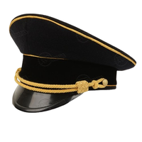 Gorra de desgaste de uniforme de oficial hecha a medida de alta calidad, gorra personalizada de oficial bordada a mano profesional, fabricantes OEM