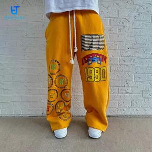 กางเกงวอร์ม BENTURA สตรีทแวร์ขายดี พิมพ์ลาย DTG ล้างสีแบบ Acid Wash แต่งขาด ปักโลโก้ตามสั่ง ผ้าฝ้าย 100% สำหรับผู้ชาย - Product Image 3