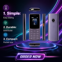 Teléfono Celular 4G para Personas Mayores 11023 con Doble SIM, Pantalla de 1.77'', Radio FM, Linterna Potente, Cámara Nueva, Procesador MediaTek, Teclado Qwerty, 2G