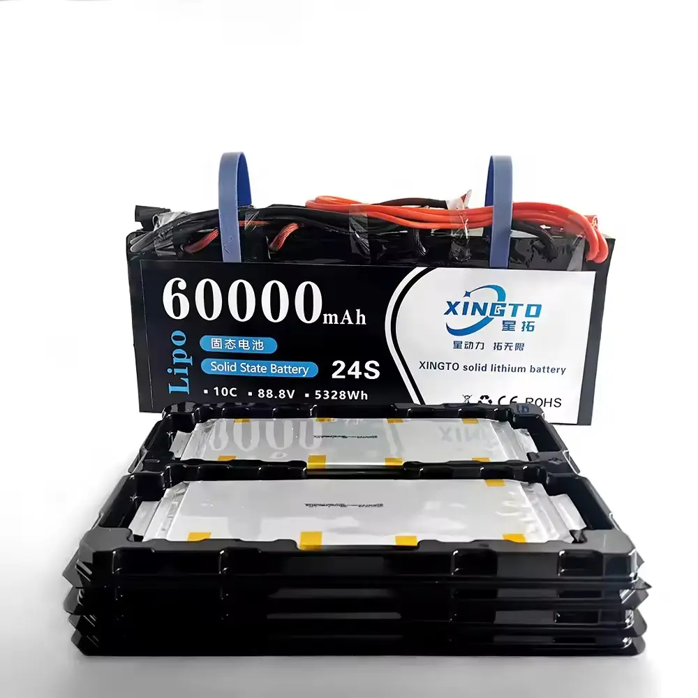 सुरक्षित उच्च गुणवत्ता वाली रिचार्जेबल ली आयन बैटरी 24s 60000mah 10c 88.8v उच्च ऊर्जा घनत्व बैटर ड्रोन बैटरी