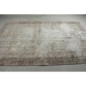 Turkish 6.3x9.9 ft Rug, Vintage Rug, <b>Brown</b> Floral <b>Wool</b> Rug - Product Image 3