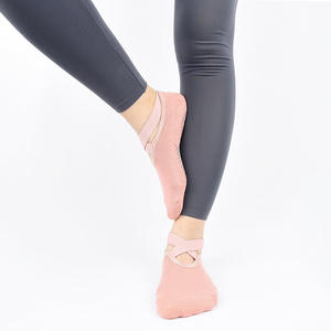 Non Slip No Show Yoga <b>Socks</b> Breathable Cotton Anti Skid Bow Strap <b>Grip</b> Pilates Designer Barre Training Custom Logo Sports <b>Socks</b> - Product Image 3