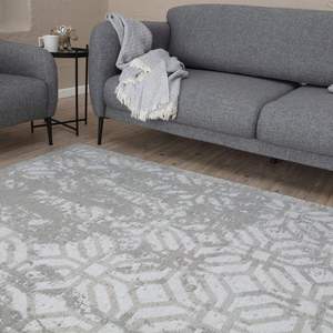 Alfombra Lavable a Máquina Netline Home Carina Gris, 4m de Ancho, Rectangular Clásica para Sala de Estar y Dormitorio - Product Image 6