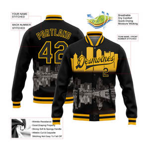 Chaqueta de Béisbol Personalizada con Nombre y Número del Equipo, Chaqueta Bomber, Chaqueta de Satén Bordada con Diseño de Collage para Hombre - Product Image 5