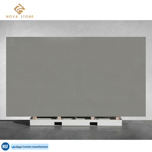 Nv303 <span class=keywords><strong>Quartz</strong></span> slab rắn ánh sáng màu xám nhân tạo thạch anh đá phòng tắm Vanity đầu slab - Product Image 1