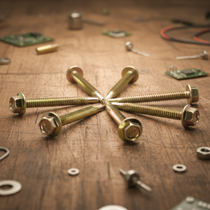 Vis autoperceuse à tête hexagonale, acier au carbone de classe 8, galvanisé, phosphate de zinc, filetage standard, marque PDC, vis Tek, pouce, durable - Product Image 1