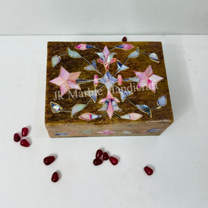 Vente en gros belle conception florale incrustation de marbre naturel boîtes à bijoux faites à la main avec une bonne qualité meilleur prix disponible - Product Image 4