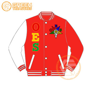 Customized Order Eastern <b>Star</b> Cotton Fleece Embroidered Varsity <b>Jacket</b> OES Breathable Quick Dry Zipper Closure Women <b>Jackets</b> - Product Image 5