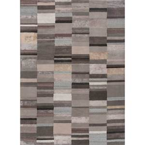 Alfombra Acar Abstract de Lana y Viscosa Hecha a Mano con Técnica Tufted, Modelo TNQ-50024, Diseño a Rayas Gris y Negro para Sala de Estar, Dormitorio, Pasillo - Forma Rectangular - Product Image 1