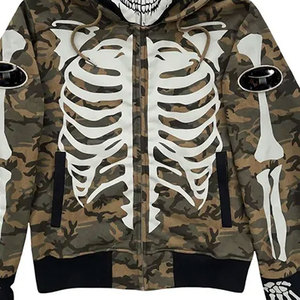 Sudadera con capucha de cara completa con cremallera de algodón para hombre, sudaderas cómodas de temporada de invierno, logotipo personalizado bordado, impresión Digital, patrón sólido - Product Image 6