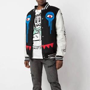 เสื้อแจ็กเก็ตมีแถบผ้ากำมะหยี่ปักด้วยแขนหนังแผ่นติดด้านหลัง - Product Image 2