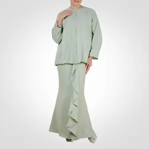 SIPO High Quality Fashion Oem Odm Muslim Dress Clothing Loose Cut Modern Kurung With Drape Detailing On Skirt