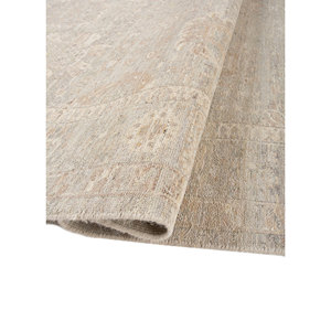 Tapis noués à la main en laine ivoire Aurora, motif médaillon rectangulaire en puzzle, pour entrée de maison, salon, espaces adolescents - AKWL-1558 (Cs-01) - Product Image 2