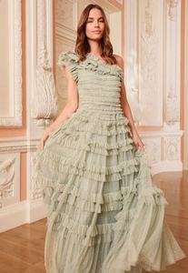 Robe personnalisée sans manches à une épaule pour femmes avec volant élégant pour les cocktails de soirée Logo avant inclus - Product Image 5