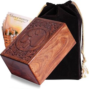 Keepsake <b>Urn</b> for Ashes, Wooden <b>Urn</b> for Human Pet Ash, Funeral Cremation Cat <b>Dog</b> <b>Urn</b> For Kids Men Adult - Product Image 2
