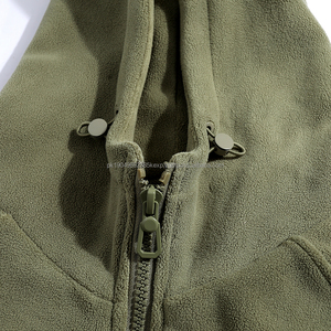 600g Heavyweight Soft 95% polyester 5% spandex Fleece <b>Hooded</b> Zipper Sweatshirt Men's Warm No Drawstring <b>Zip</b> Up Hoodies - Product Image 3