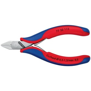 KNIPEX 115 mm Electronic Side Cutters 3 Beveled <b>Small</b> Shape Multi-Component <b>Mirror</b>-Polished Handles Convenient Utility Knife - Product Image 3