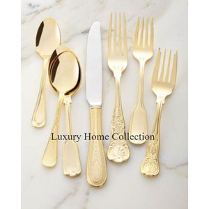 Gold Color Royal Look Metal Cutlery <b>Set</b> Shiny Polished Kitchenware <b>Spoon</b> <b>Fork</b> <b>and</b> Knife <b>Set</b> Available in Good Price From India - Product Image 5